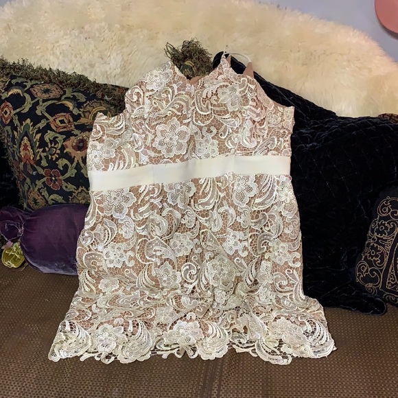 Dress The Population Ava Lace Mini Dress Size XL - Picture 6 of 7